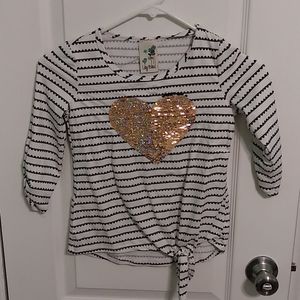 Balack and white girls top